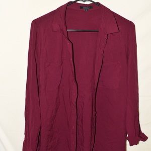 red forever 21 button down blouse size l